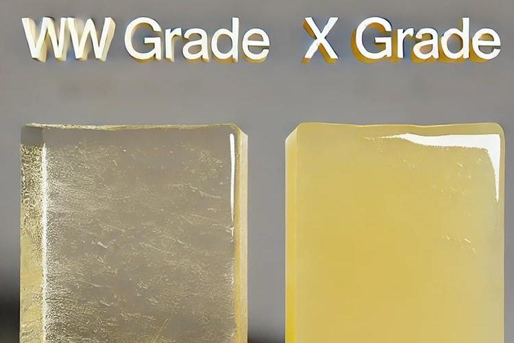 Differences between WW and x grades of gum rosin